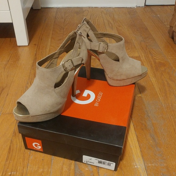 G by Guess Taupe Heels - Picture 1 of 6